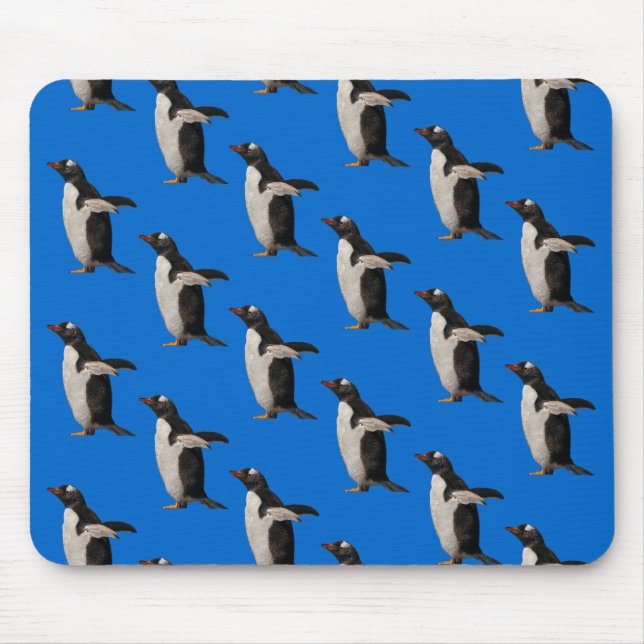 Mousepad Tapete de Rato Frenesi de Pinguim (Azul) (Frente)