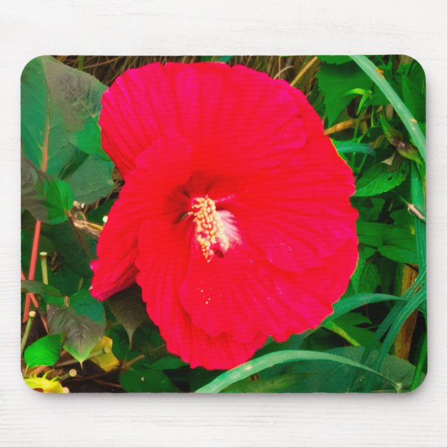 Mousepad Tapete de Rato Hibisco Vermelho (Frente)
