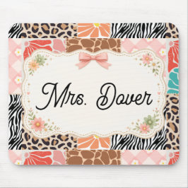 Mousepad Tapete de Rato Personalizado de Remendo Floral par