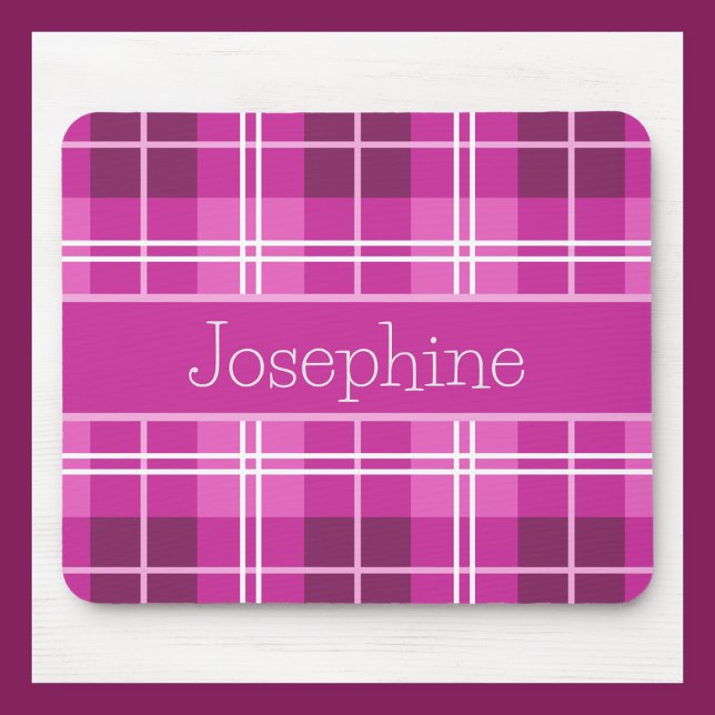 Mousepad Tapete de Rato Xadrez Rosa Personalizado com Nome (Criador carregado)