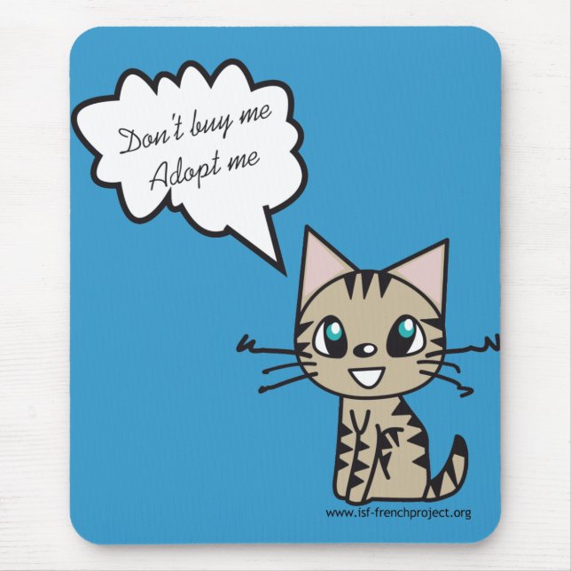 Mousepad Tapete de ratos Adopt mim (Frente)