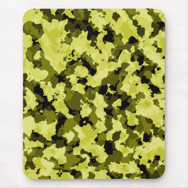 Mousepad Tapete do rato amarelo da camuflagem (Frente)
