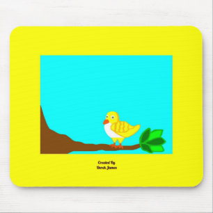 Mousepad Tapete do rato amarelo do pássaro do bom dia