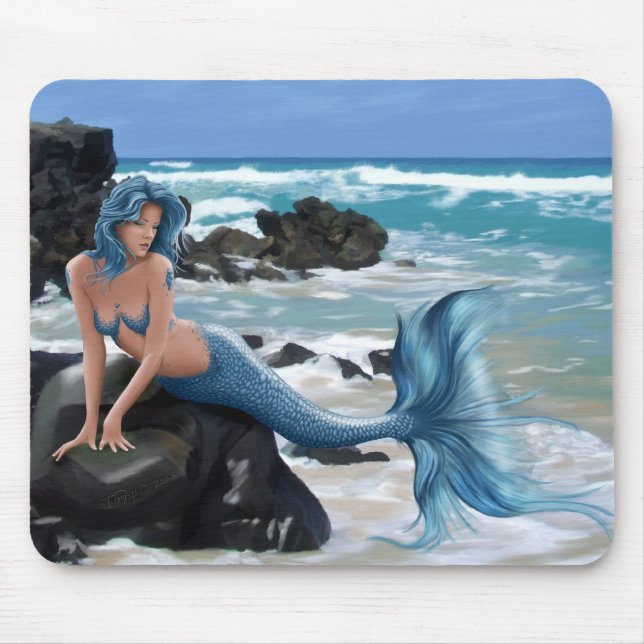 Mousepad Tapete do rato azul da sereia (Frente)