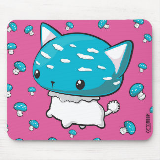 Mousepad Tapete do rato azul do cogumelo do gatinho do gato
