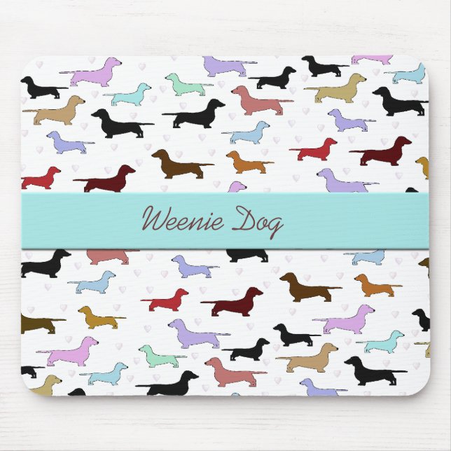 Mousepad Tapete do rato azul do Dachshund (Frente)