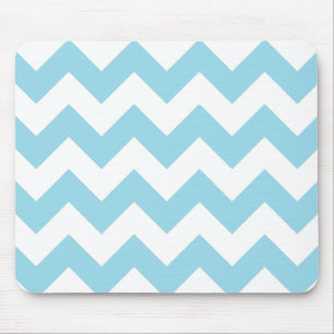 Mousepad Tapete do rato azul e branco de Chevron