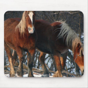 Mousepad Tapete do rato belga dos cavalos de esboço