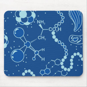 Mousepad Tapete do rato bio/da química espectro do azul