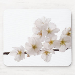Mousepad Tapete do rato branco bonito das flores de