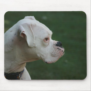 Mousepad Tapete do rato branco da foto do cão do pugilista