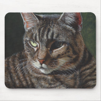 Mousepad Tapete do rato cinzento do gato de gato malhado de
