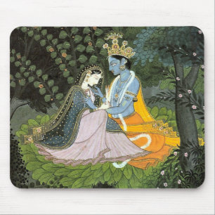 Mousepad Tapete do rato colorido de Krishna & de Radha