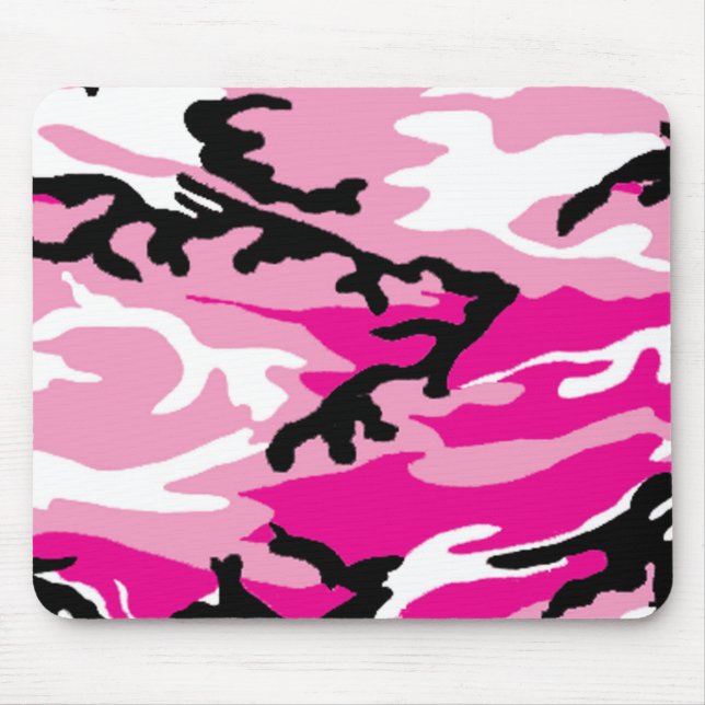 Mousepad Tapete do rato cor-de-rosa de Camo (Frente)