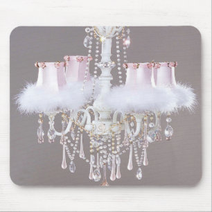 Mousepad Tapete do rato cor-de-rosa do candelabro do chique