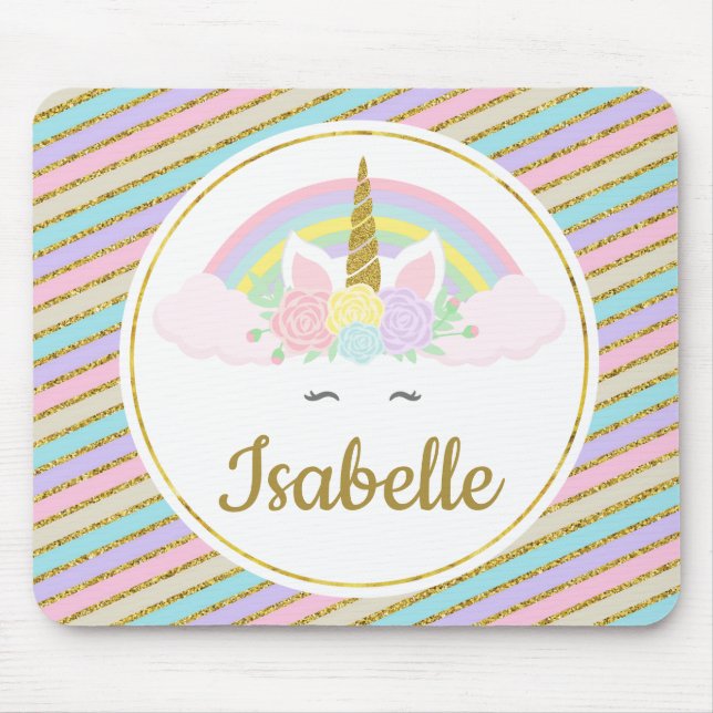 Mousepad Tapete do rato customizável do unicórnio (Frente)