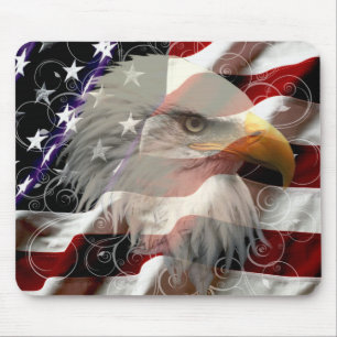 Mousepad Tapete do rato da bandeira de Eagle do americano