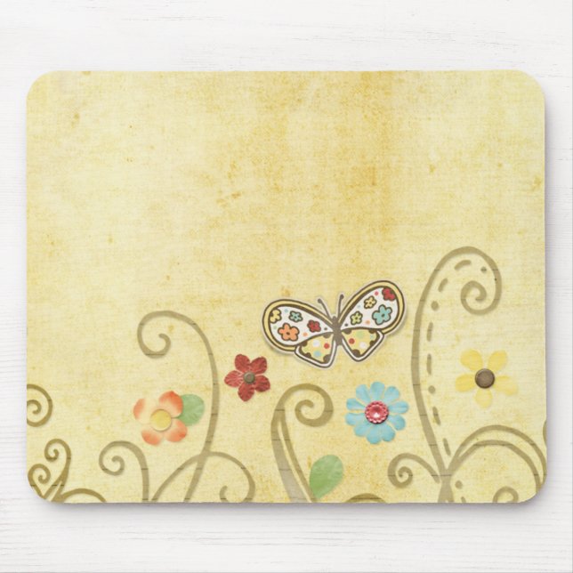 Mousepad Tapete do rato da borboleta (Frente)