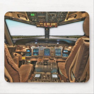 Mousepad Tapete do rato da cabina do piloto do avião