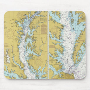 Mousepad Tapete do rato da carta da baía de Chesapeake