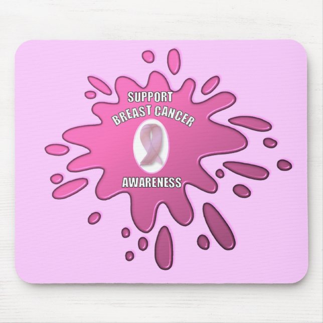 MOUSEPAD TAPETE DO RATO DA CONSCIÊNCIA DO CANCRO DA MAMA (Frente)