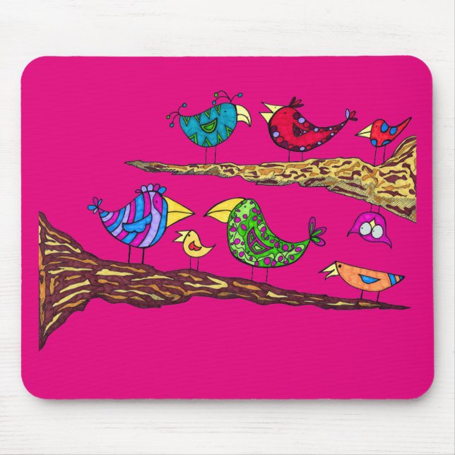 Mousepad Tapete do rato da conversa do pássaro (Frente)
