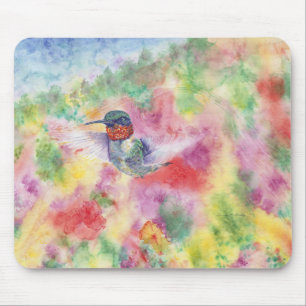 Mousepad Tapete do rato da cor de água do colibri de DNW