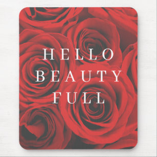 Mousepad Tapete do rato da flor da rosa vermelha