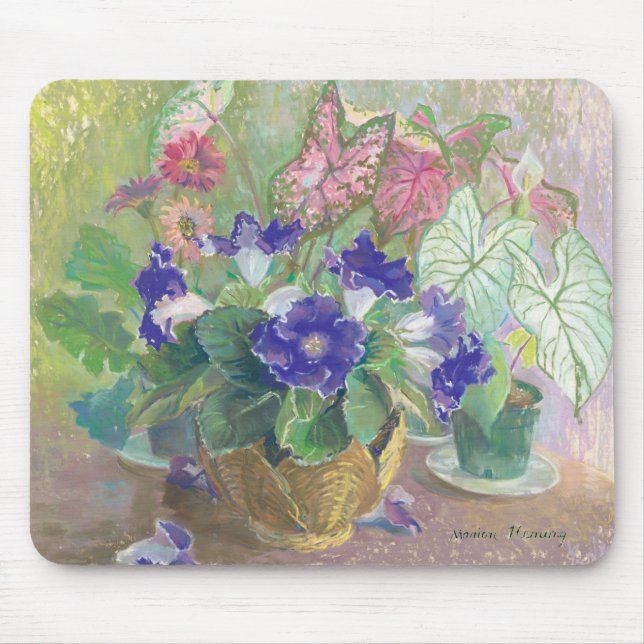 Mousepad Tapete do rato da flor do Gloxinia (Frente)