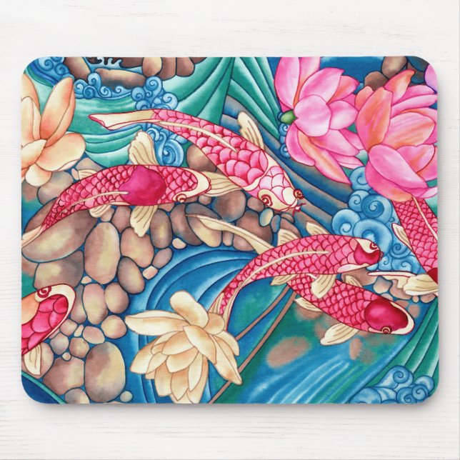 Mousepad Tapete do rato da lagoa de Koi (Frente)