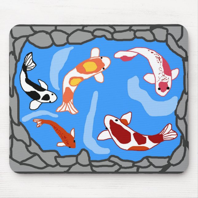 Mousepad Tapete do rato da lagoa de Koi (Frente)