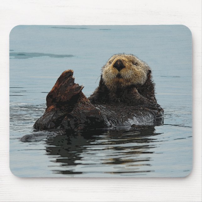 Mousepad Tapete do rato da lontra de mar (Frente)