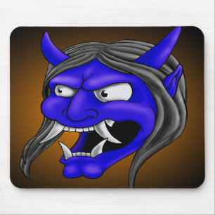 Mousepad Tapete do rato da máscara de Hannya do japonês