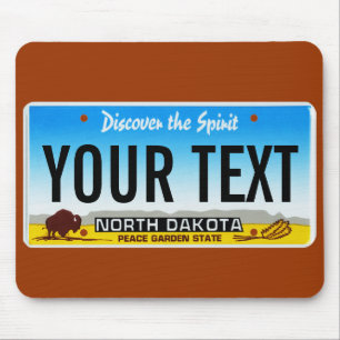 Mousepad Tapete do rato da matrícula de North Dakota