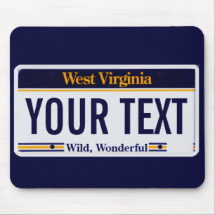 Mousepad Tapete do rato da matrícula de West Virginia