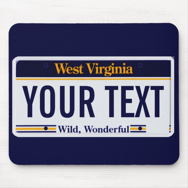 Mousepad Tapete do rato da matrícula de West Virginia (Frente)