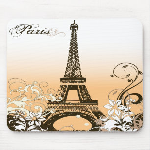 Mousepad Tapete do rato da torre Eiffel do vintage