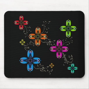 Mousepad Tapete do rato das margaridas da coruja