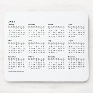 Mousepad tapete do rato de 2014 calendários