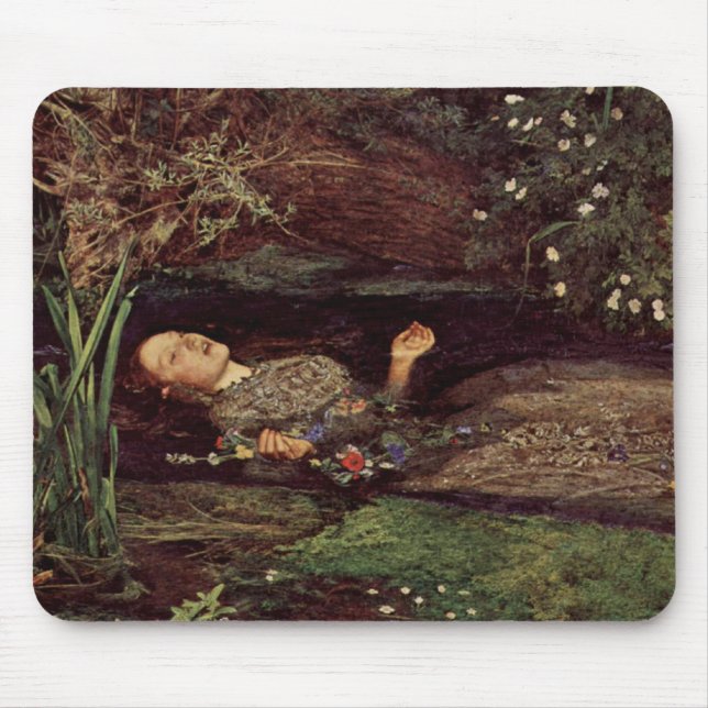 Mousepad Tapete do rato de John Everett Millais Ophelia (Frente)