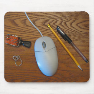 Mousepad Tapete do rato desarrumado da mesa (madeira)