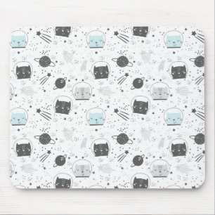 Mousepad Tapete do rato do Aqua do gato do espaço