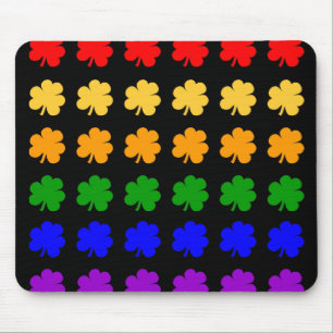 Mousepad Tapete do rato do arco-íris dos trevos