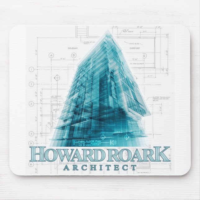 Mousepad Tapete do rato do arquiteto de Howard Roark (Frente)