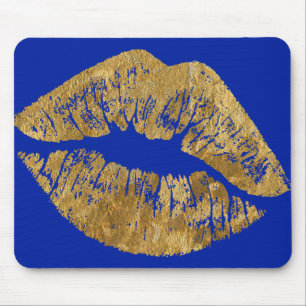 Mousepad Tapete do rato do beijo do efeito da folha Dourado