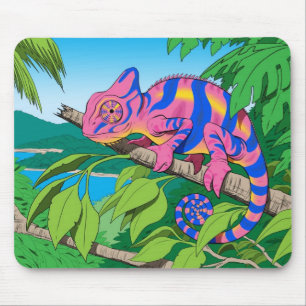 Mousepad tapete do rato do camaleão do calipso