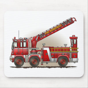 Mousepad Tapete do rato do carro de bombeiros de gancho e