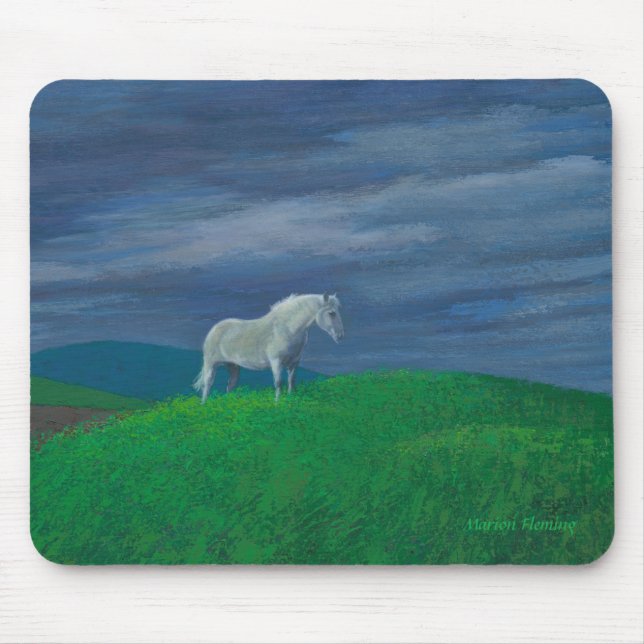 Mousepad Tapete do rato do cavalo branco (Frente)