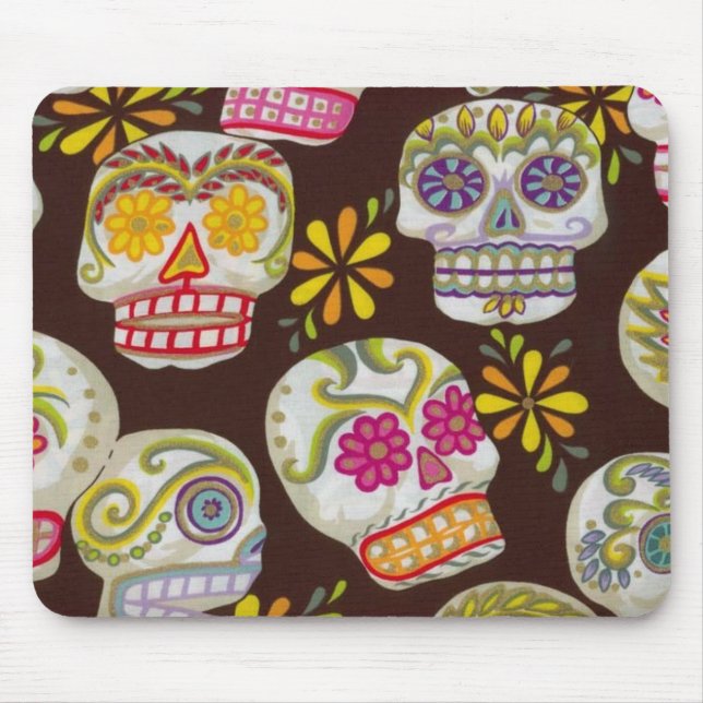 Mousepad tapete do rato do crânio do açúcar (Frente)