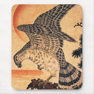 Mousepad Tapete do rato do falcão de Kuniyoshi